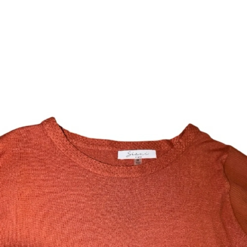 Sioni Milano size medium, Terracotta soft sweater, ornate sleeves
